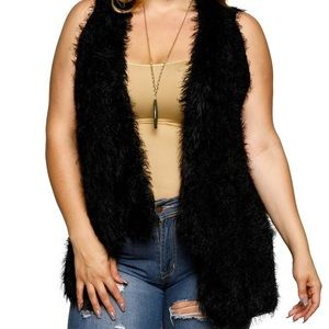 Faux fur fuzzy vest
